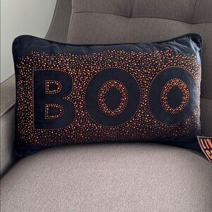 Boo Velvet Rhinestone studded,rectangle polyester fiber filled,Bling Halloween